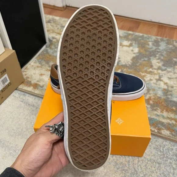 EUC Men’s Size 9 (Euro Sz 42) Vans Era 58 C& L Lace-up Sneakers In Navy/White - Picture 13 of 13